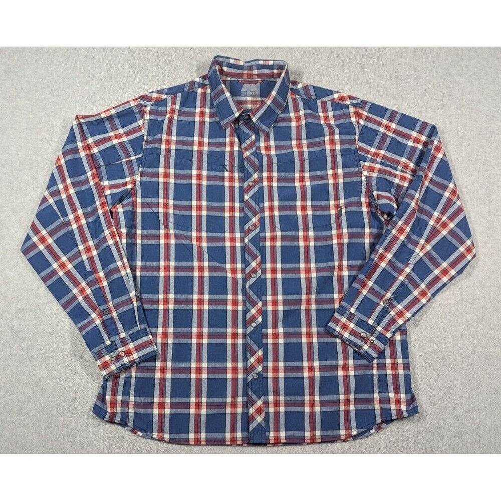 Eddie Bauer Men Shirt XL First‎ Ascent Plaid Pearl Snap Long Sleeve Button Up